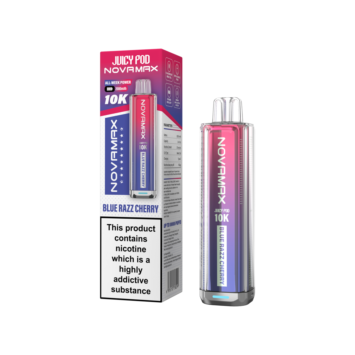 Juicy Pod Novamax 10k Device - Sky Blue Vape Lounge
