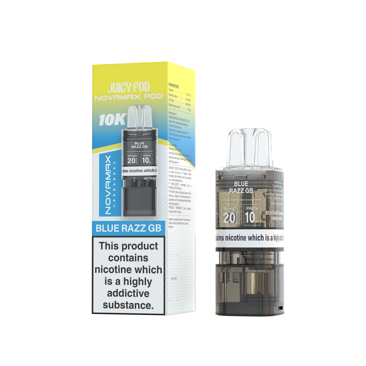 Juicy Pod Novamax 10k Refill - Sky Blue Vape Lounge