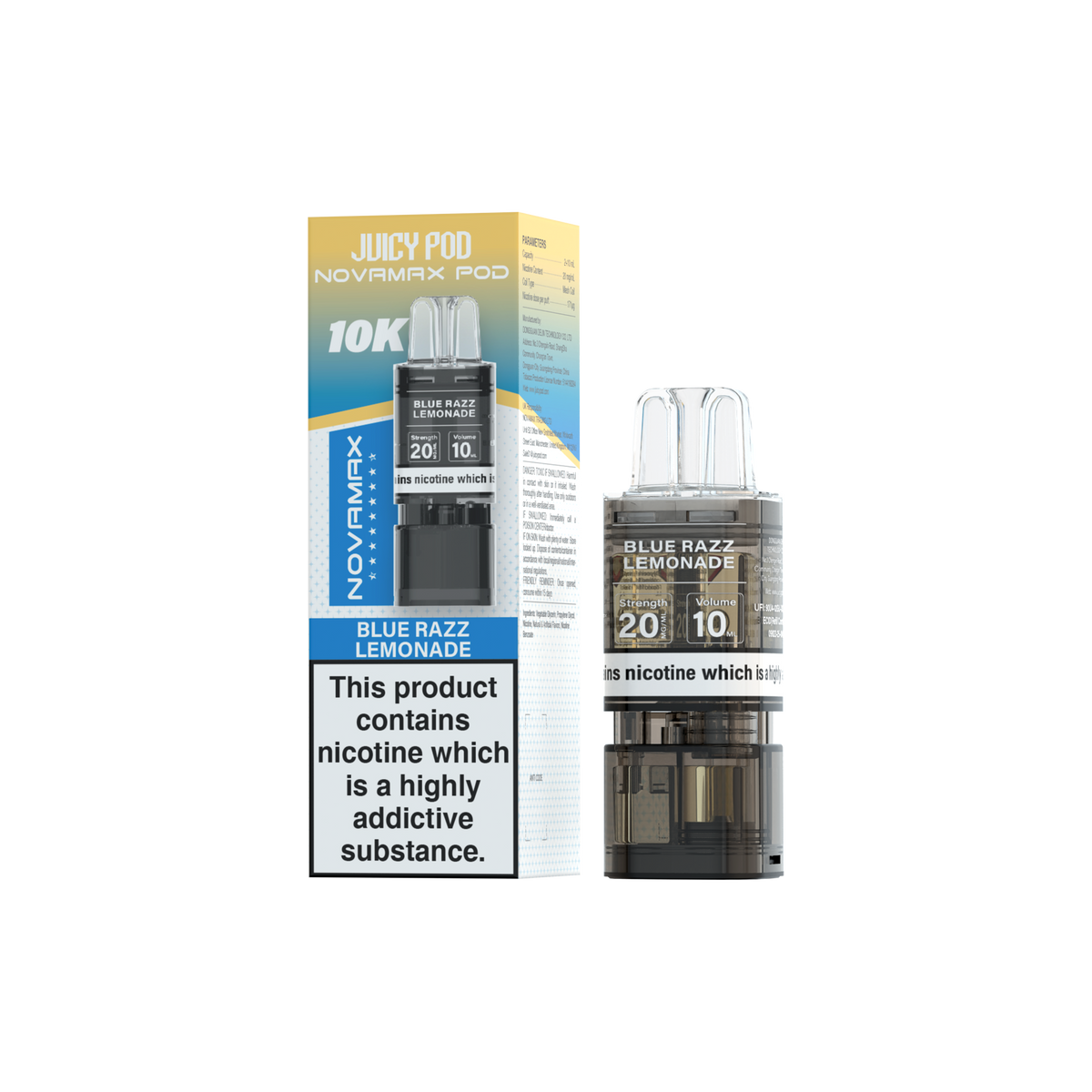 Juicy Pod Novamax 10k Refill - Sky Blue Vape Lounge