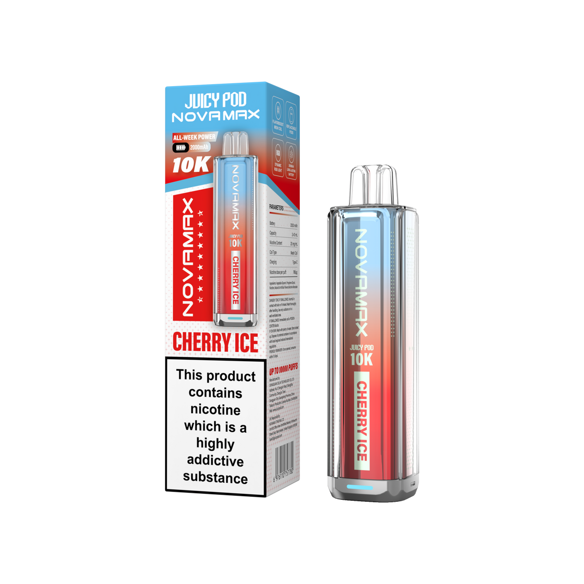 Juicy Pod Novamax 10k Device - Sky Blue Vape Lounge