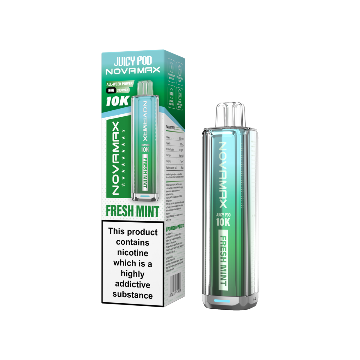 Juicy Pod Novamax 10k Device - Sky Blue Vape Lounge