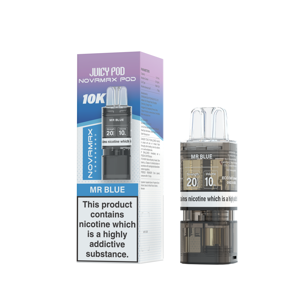 Juicy Pod Novamax 10k Refill - Sky Blue Vape Lounge