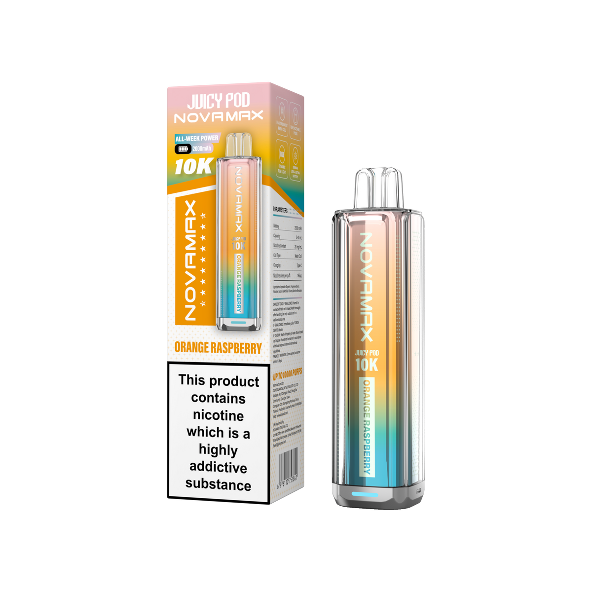 Juicy Pod Novamax 10k Device - Sky Blue Vape Lounge