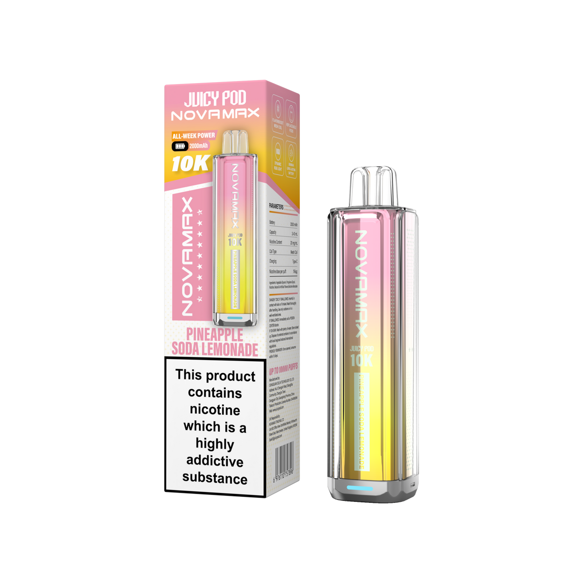 Juicy Pod Novamax 10k Device - Sky Blue Vape Lounge
