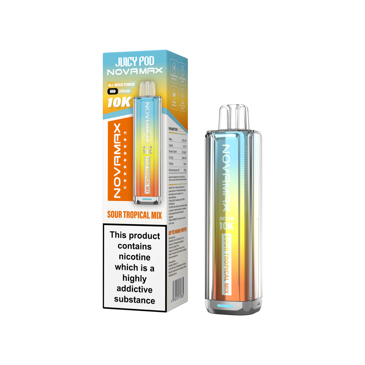 Juicy Pod Novamax 10k Device - Sky Blue Vape Lounge