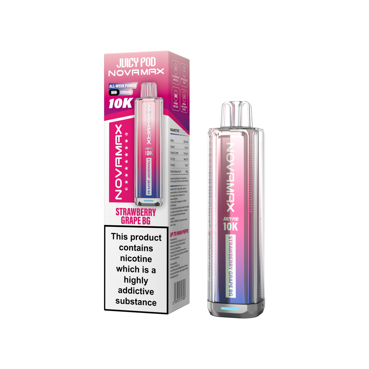 Juicy Pod Novamax 10k Device - Sky Blue Vape Lounge