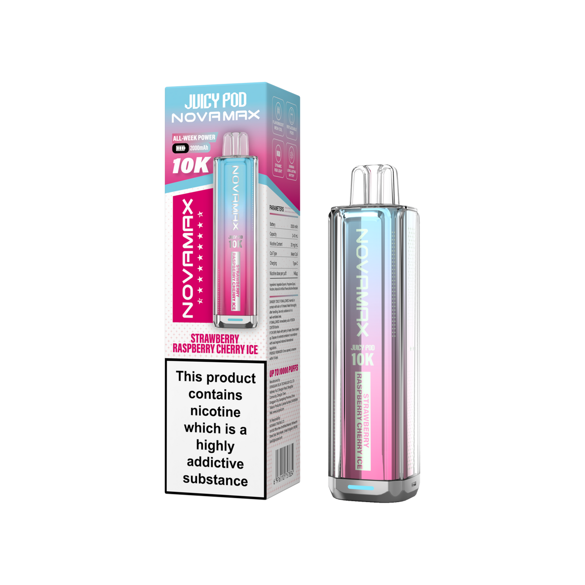 Juicy Pod Novamax 10k Device - Sky Blue Vape Lounge